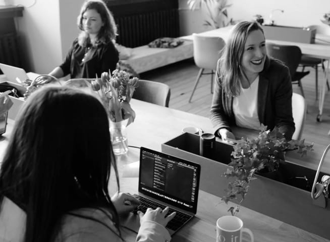 Women at the laptops